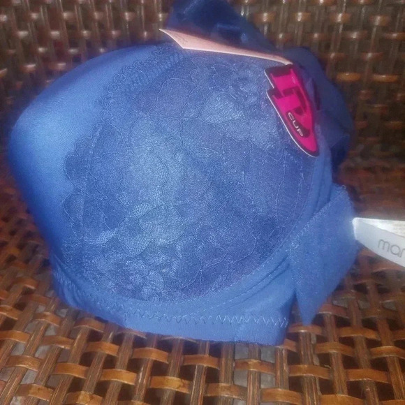 NWT Mamia Intimates Blue Adjustable Lace Detail Everyday Underwire Bra Size 34DD - Picture 5 of 7